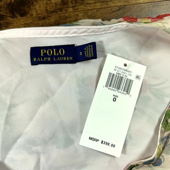 Polo Ralph Lauren Dress Womens Size 0 Multicolor Floral Flutter Sleeve - Picture 7 of 16